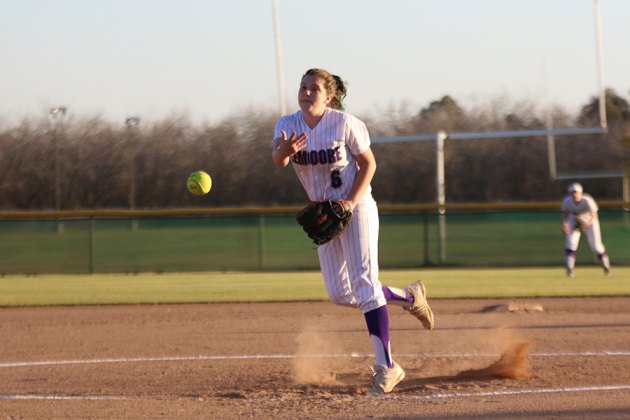 Nicole Antuna pitched well against Kerman and Memorial in Friday softball action. She's shown here in an earlier game.